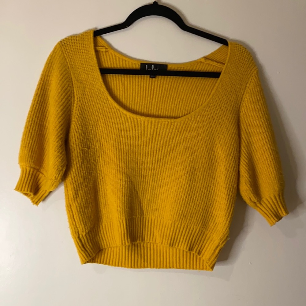 Lulus Yellow Short Sleeve Sweater